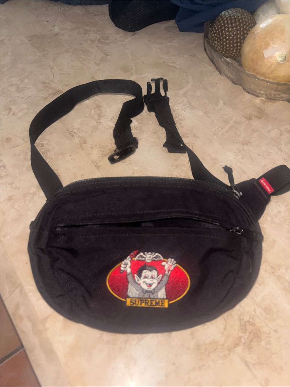 Black supreme little vampire fanny pack or cross body bag
